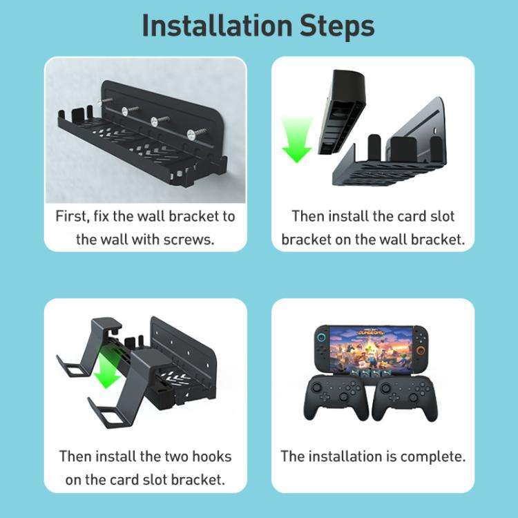 iPlay HBS-2836 Game Controller Universal Wall Storage Bracket(Black)