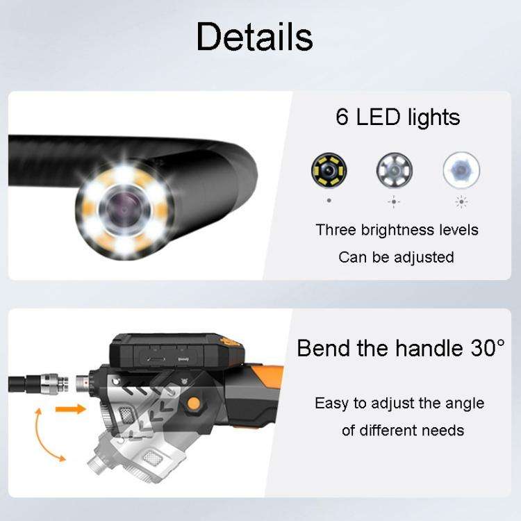 TESLONG NTS300 5 Inch Large Screen Industrial Endoscope Auto Repair Tools, Model:8mm Dual Lens / 1m