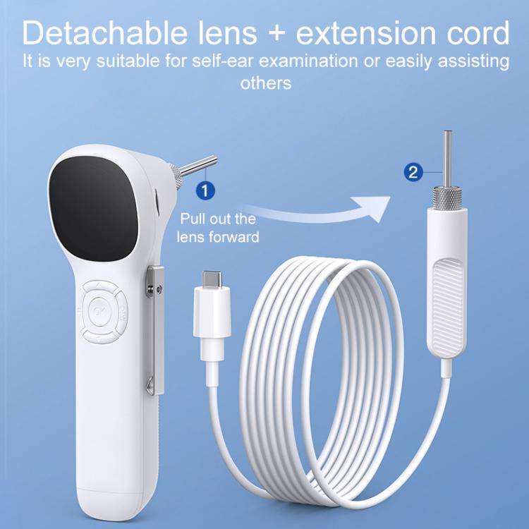 TESLONG SA160 1.45 Inch HD Screen Handheld Smart Visual Otoscope(White)