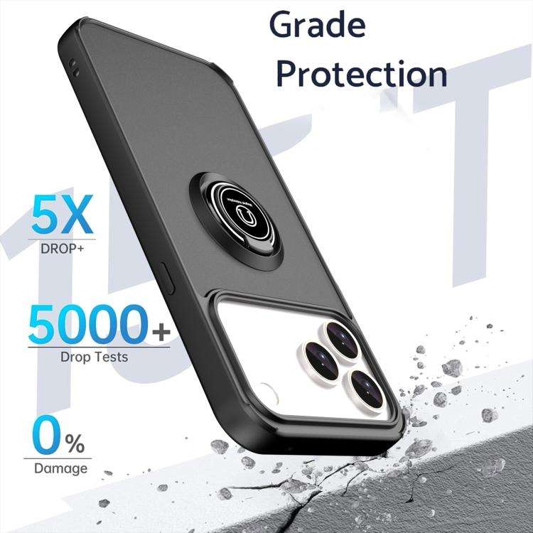 For ZTE Blade V80 Pro / V80 Vita Q Shadow 1 Series TPU + PC Phone Case with Ring(Black)