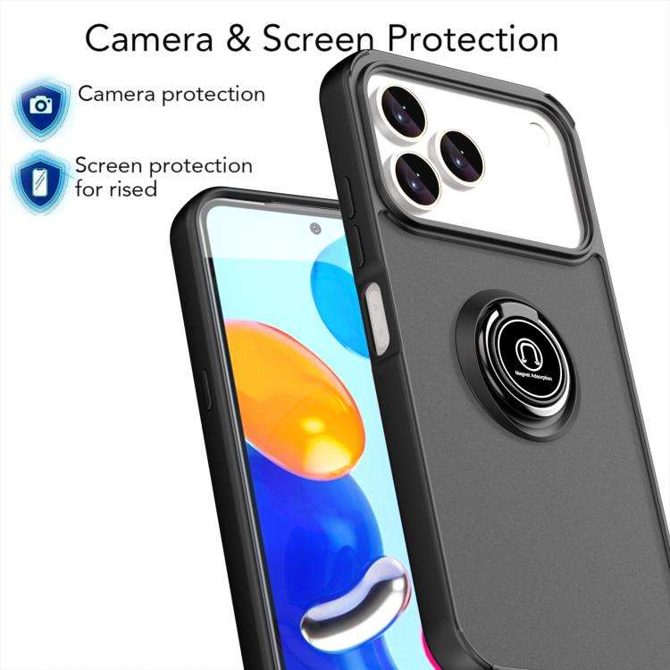 For ZTE Blade V80 Pro / V80 Vita Q Shadow 1 Series TPU + PC Phone Case with Ring(Black)