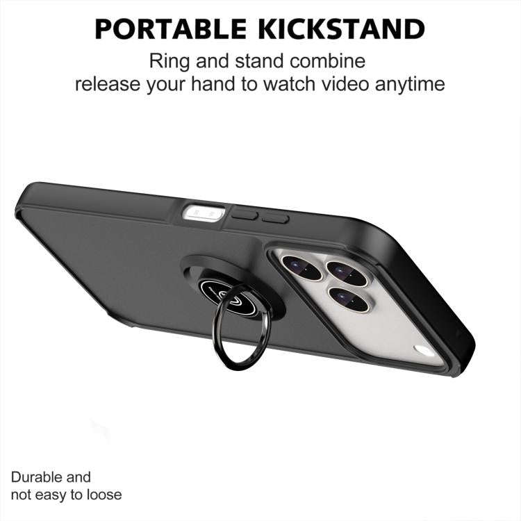 For ZTE Blade V80 Pro / V80 Vita Q Shadow 1 Series TPU + PC Phone Case with Ring(Black)