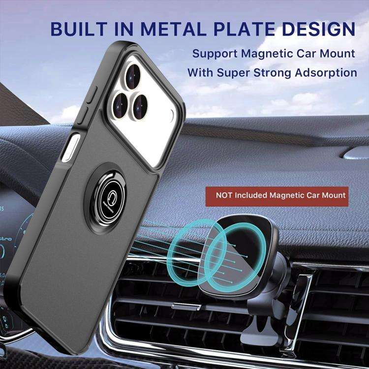 For ZTE Blade V80 Pro / V80 Vita Q Shadow 1 Series TPU + PC Phone Case with Ring(Black)