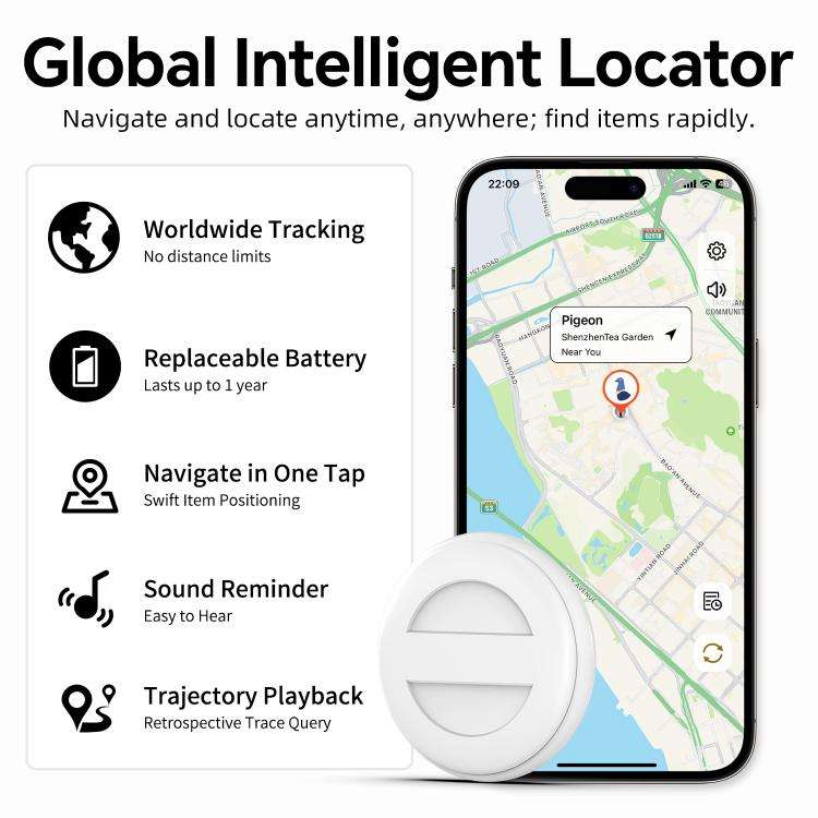 M10 Mini GPS Location Tracker Anti-lost Device with Keychain(Black)