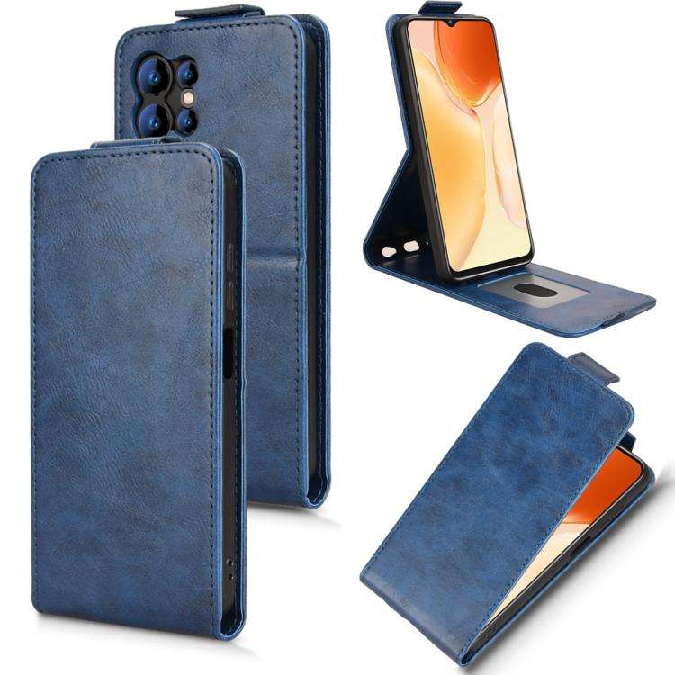 For Oukitel C1 / C1 Pro Magnetic Vertical Flip Leather Phone Case with Buckle(Blue)