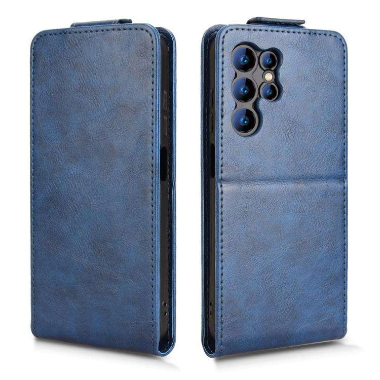 For Oukitel C1 / C1 Pro Magnetic Vertical Flip Leather Phone Case with Buckle(Blue)