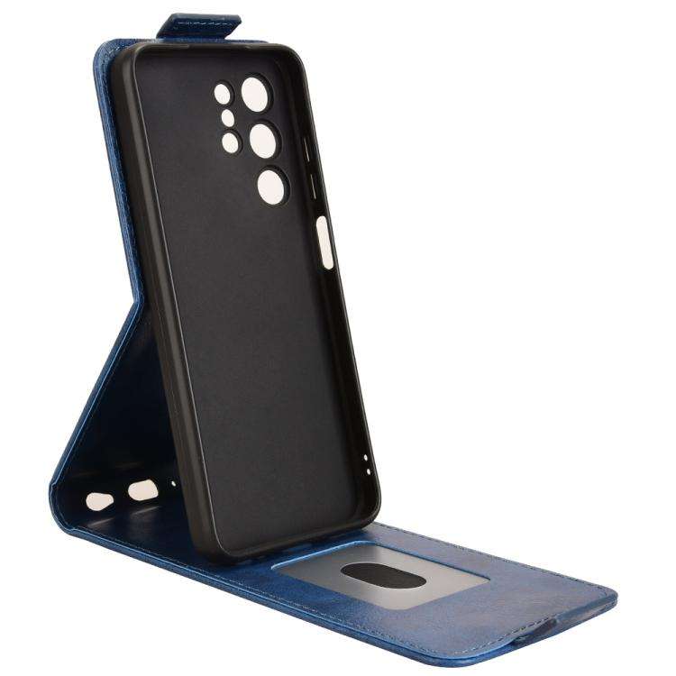 For Oukitel C1 / C1 Pro Magnetic Vertical Flip Leather Phone Case with Buckle(Blue)