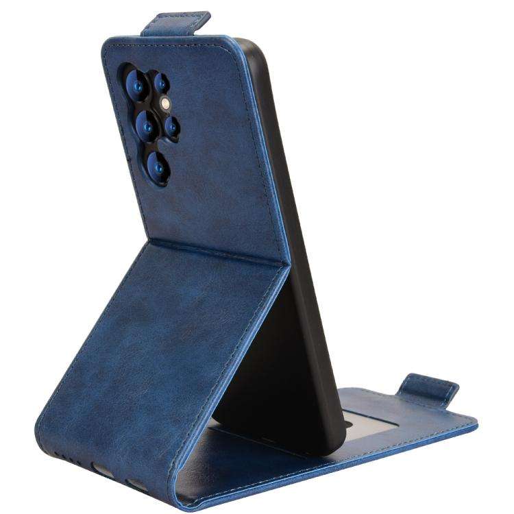 For Oukitel C1 / C1 Pro Magnetic Vertical Flip Leather Phone Case with Buckle(Blue)