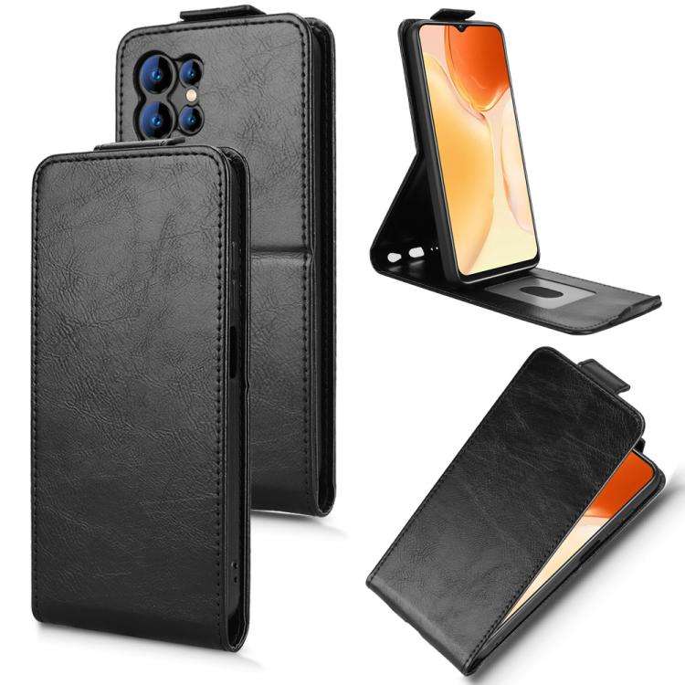For Oukitel C61 / C61 Pro Magnetic Vertical Flip Leather Phone Case with Buckle(Black)