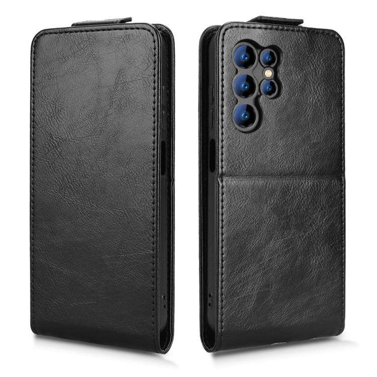 For Oukitel C61 / C61 Pro Magnetic Vertical Flip Leather Phone Case with Buckle(Black)