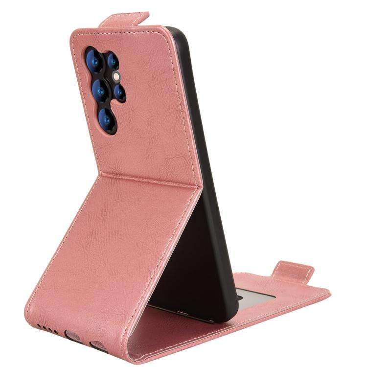 For Oukitel C61 / C61 Pro Magnetic Vertical Flip Leather Phone Case with Buckle(Rose Gold)
