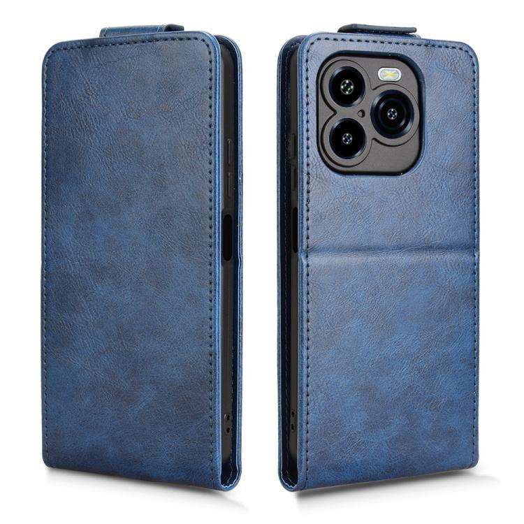 For Oukitel C65 / C65 Pro Magnetic Vertical Flip Leather Phone Case with Buckle(Blue)