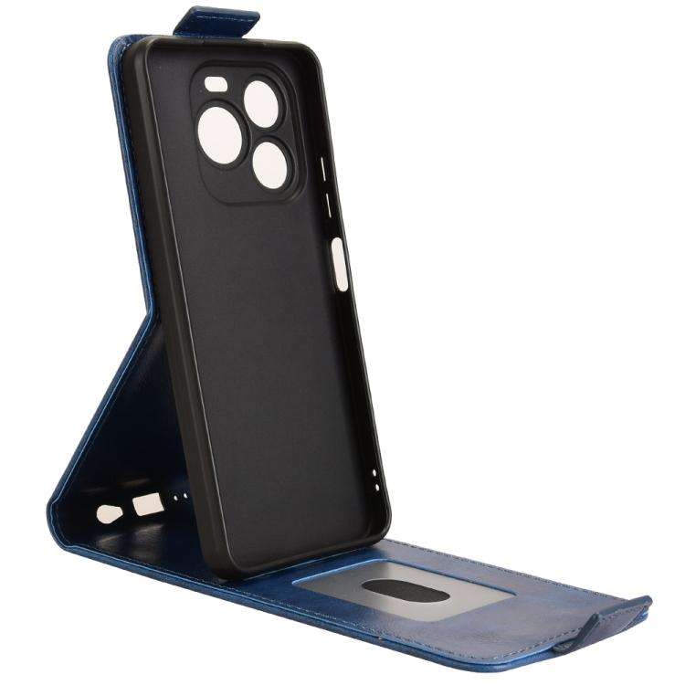 For Oukitel C65 / C65 Pro Magnetic Vertical Flip Leather Phone Case with Buckle(Blue)