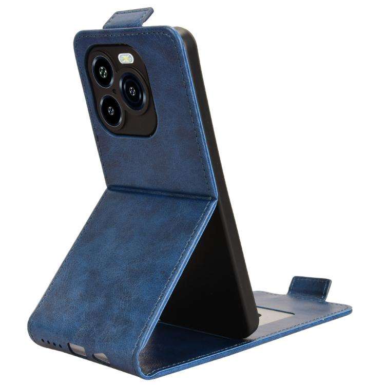 For Oukitel C65 / C65 Pro Magnetic Vertical Flip Leather Phone Case with Buckle(Blue)