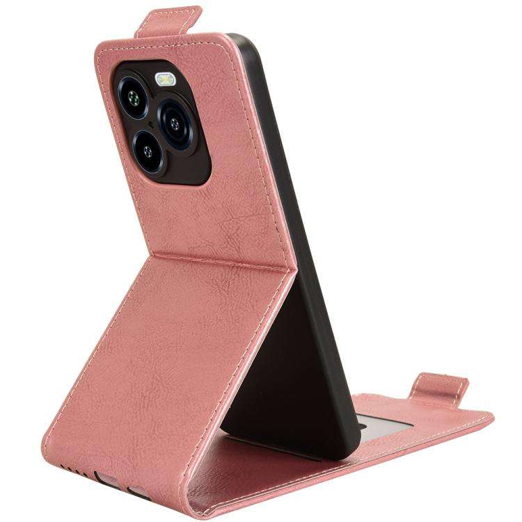 For Oukitel C65 / C65 Pro Magnetic Vertical Flip Leather Phone Case with Buckle(Rose Gold)