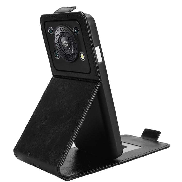 For Oukitel C60 / C60 Pro Magnetic Vertical Flip Leather Phone Case with Buckle(Black)