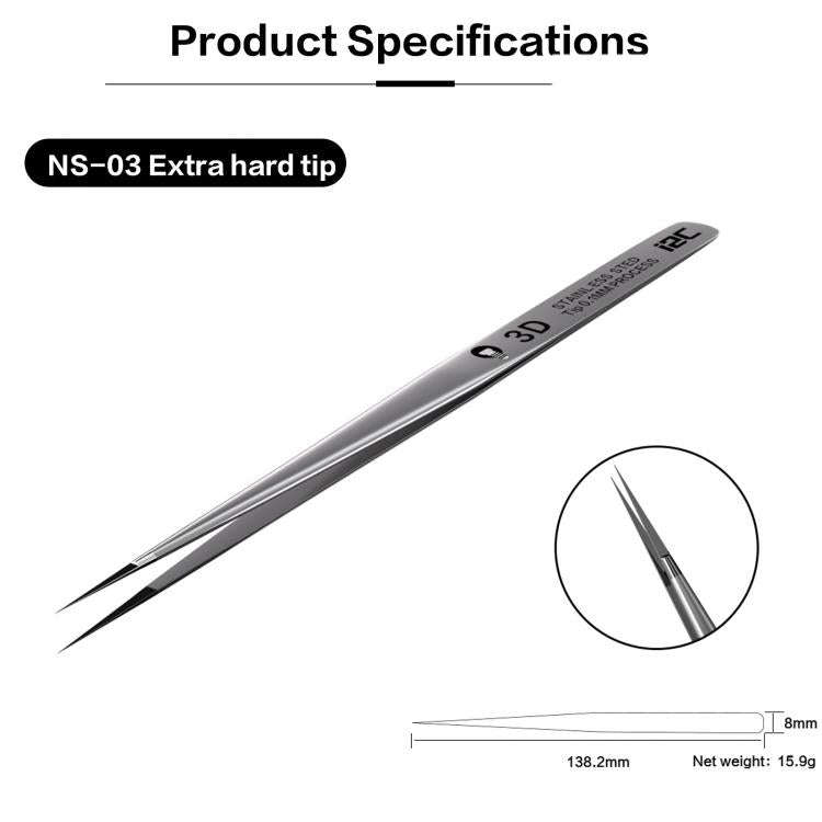 i2C NS Series Super Alloy High Precision Stainless Steel Super Hard Extra Tip Flying Wire Tweezer...