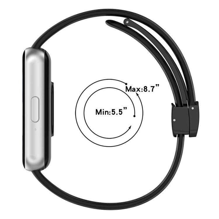 For Galaxy Fit3 xDfind Hole Style Magnetic Black Buckle Silicone Watch Band(Dark Grey)