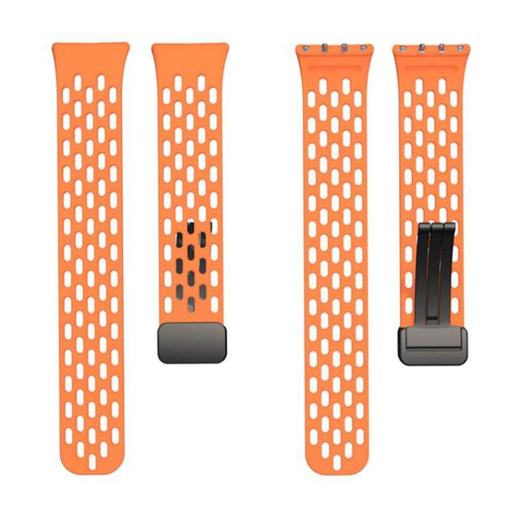 For Galaxy Fit3 xDfind Hole Style Magnetic Black Buckle Silicone Watch Band(Dark Grey)