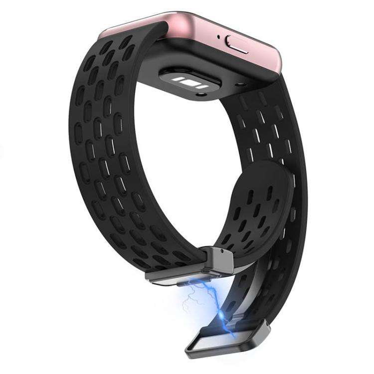 For Galaxy Fit3 xDfind Hole Style Magnetic Black Buckle Silicone Watch Band(Dark Grey)