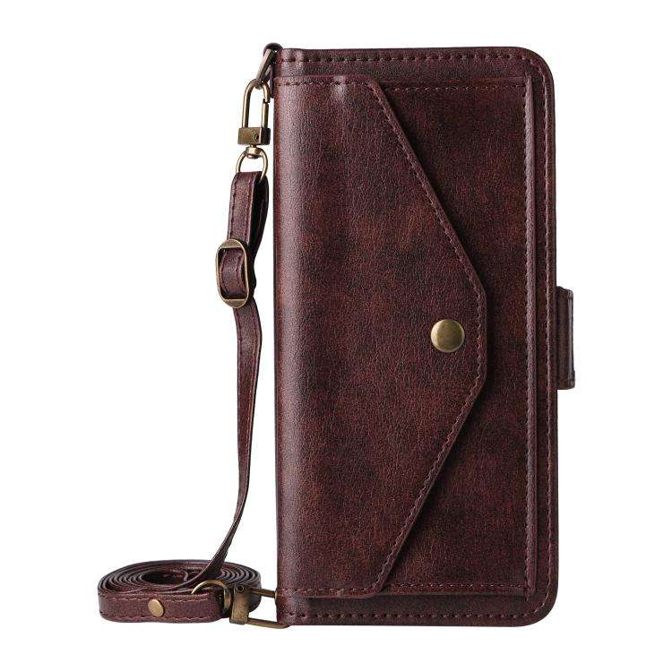 For Oukitel C59 Pro Multi-card Slots Crossbody Cowhide Leather Phone Case(Brown)