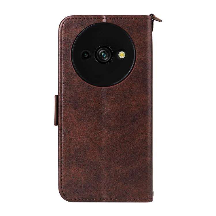For Oukitel C59 Pro Multi-card Slots Crossbody Cowhide Leather Phone Case(Brown)