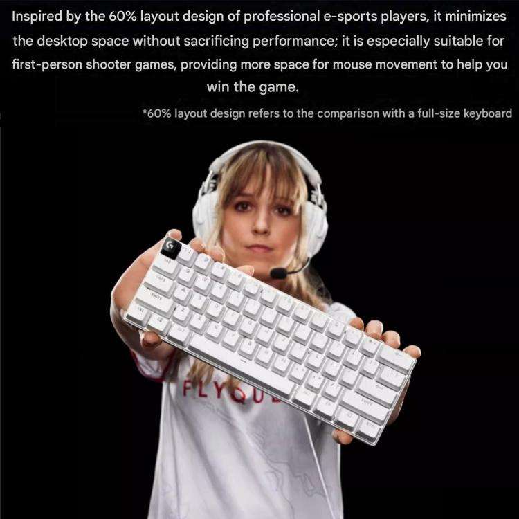 Logitech G PRO X 60 LIGHTSPEED Wireless Gaming Keyboard, GX-L Optical Switches(White)