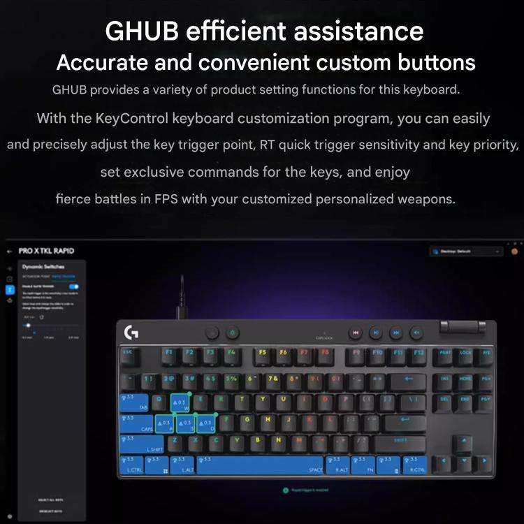 Logitech G PRO X TKL RAPID Magnetic Switches Wireless Gaming Keyboard(Pink)