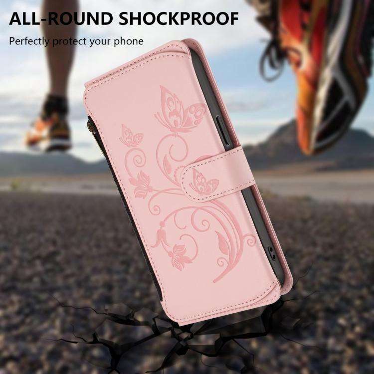 For Doogee Note 58 / Note 58 Pro Butterfly Love Flower Multi-card Zipper Wallet Leather Phone Cas...