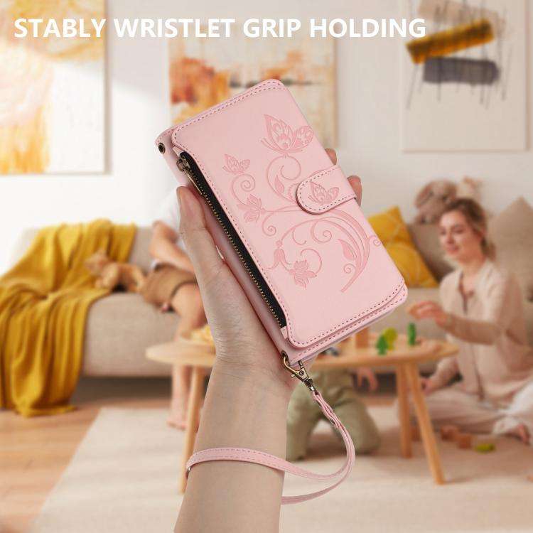 For Doogee Note 58 / Note 58 Pro Butterfly Love Flower Multi-card Zipper Wallet Leather Phone Cas...