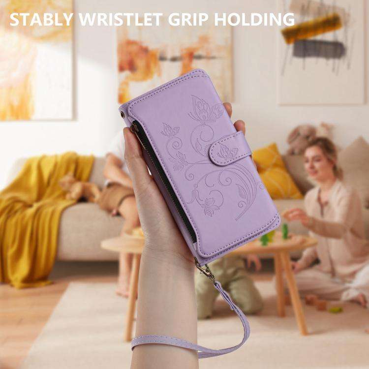 For Doogee Note 58 / Note 58 Pro Butterfly Love Flower Multi-card Zipper Wallet Leather Phone Cas...