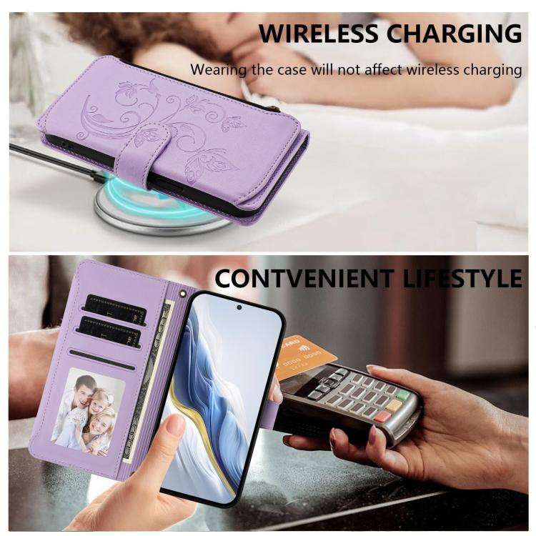 For Doogee Note 58 / Note 58 Pro Butterfly Love Flower Multi-card Zipper Wallet Leather Phone Cas...