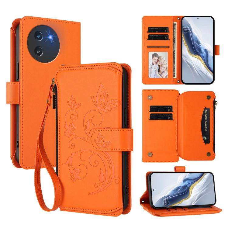 For Doogee Note 59 / Note 59 Pro Butterfly Love Flower Multi-card Zipper Wallet Leather Phone Cas...