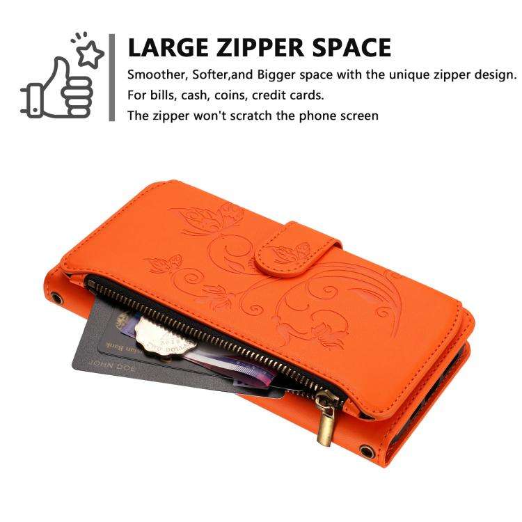 For Doogee Note 59 / Note 59 Pro Butterfly Love Flower Multi-card Zipper Wallet Leather Phone Cas...