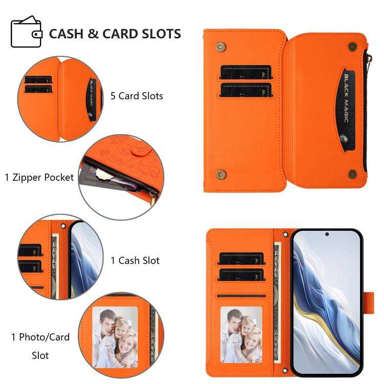 For Doogee Note 59 / Note 59 Pro Butterfly Love Flower Multi-card Zipper Wallet Leather Phone Cas...