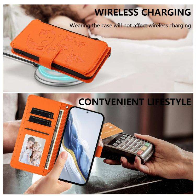 For Doogee Note 59 / Note 59 Pro Butterfly Love Flower Multi-card Zipper Wallet Leather Phone Cas...
