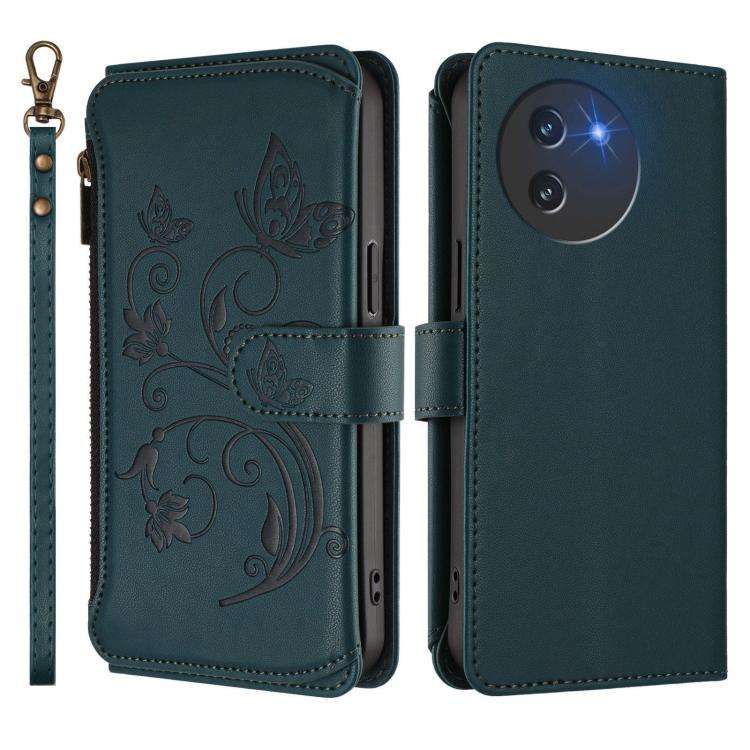 For Doogee Note 59 / Note 59 Pro Butterfly Love Flower Multi-card Zipper Wallet Leather Phone Cas...