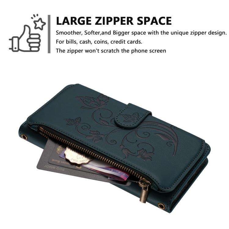 For Doogee Note 59 / Note 59 Pro Butterfly Love Flower Multi-card Zipper Wallet Leather Phone Cas...