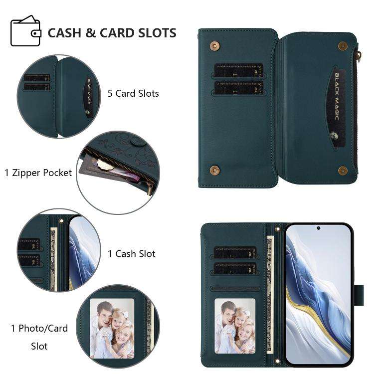 For Doogee Note 59 / Note 59 Pro Butterfly Love Flower Multi-card Zipper Wallet Leather Phone Cas...