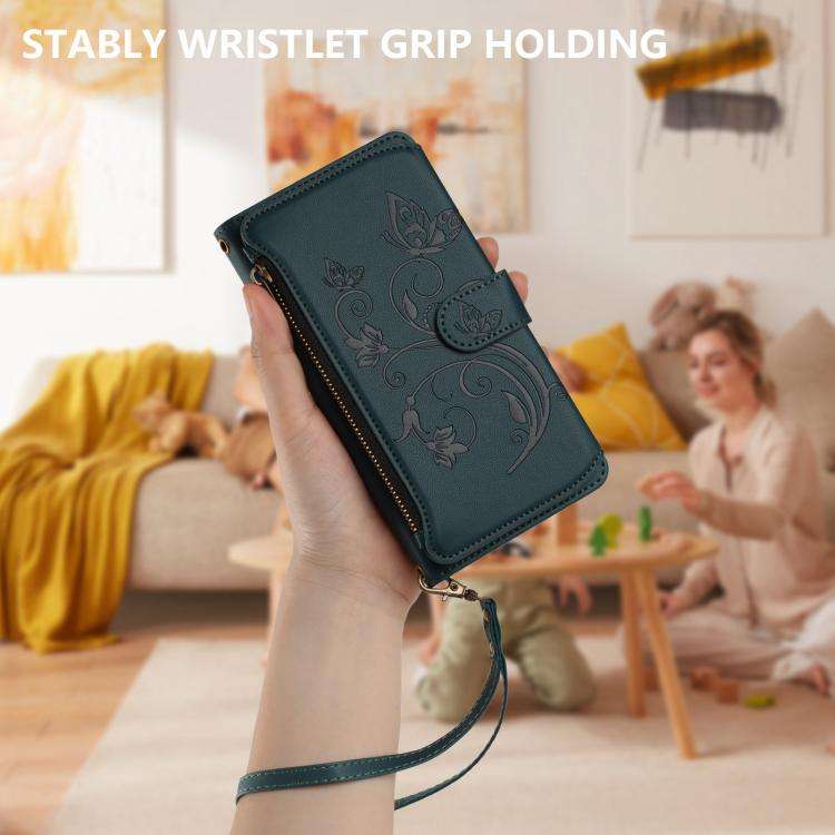 For Doogee Note 59 / Note 59 Pro Butterfly Love Flower Multi-card Zipper Wallet Leather Phone Cas...