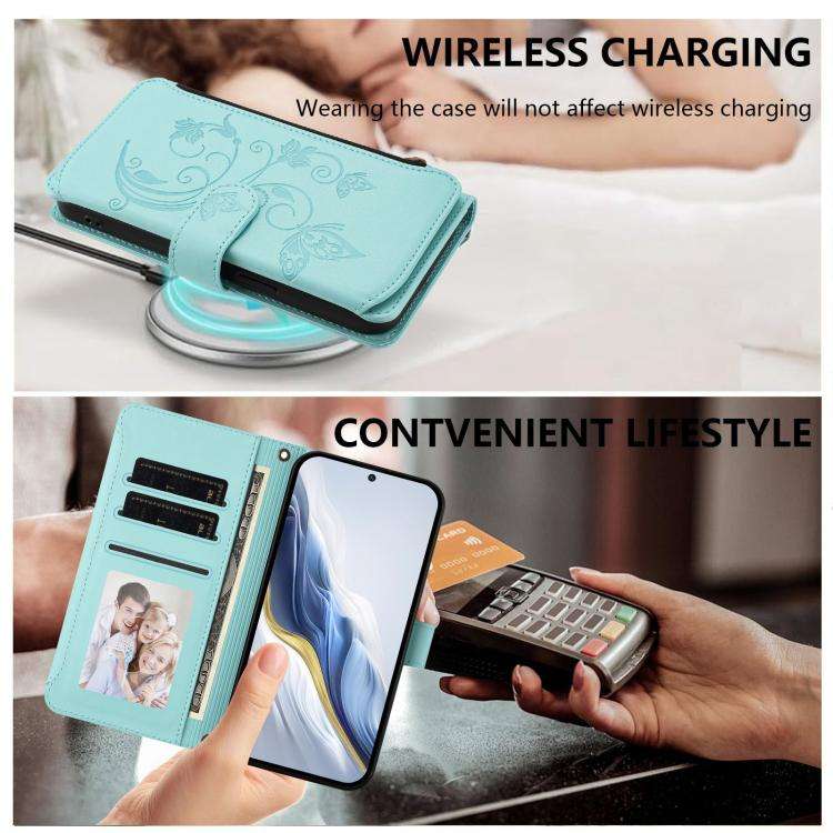For Doogee Note 59 / Note 59 Pro Butterfly Love Flower Multi-card Zipper Wallet Leather Phone Cas...