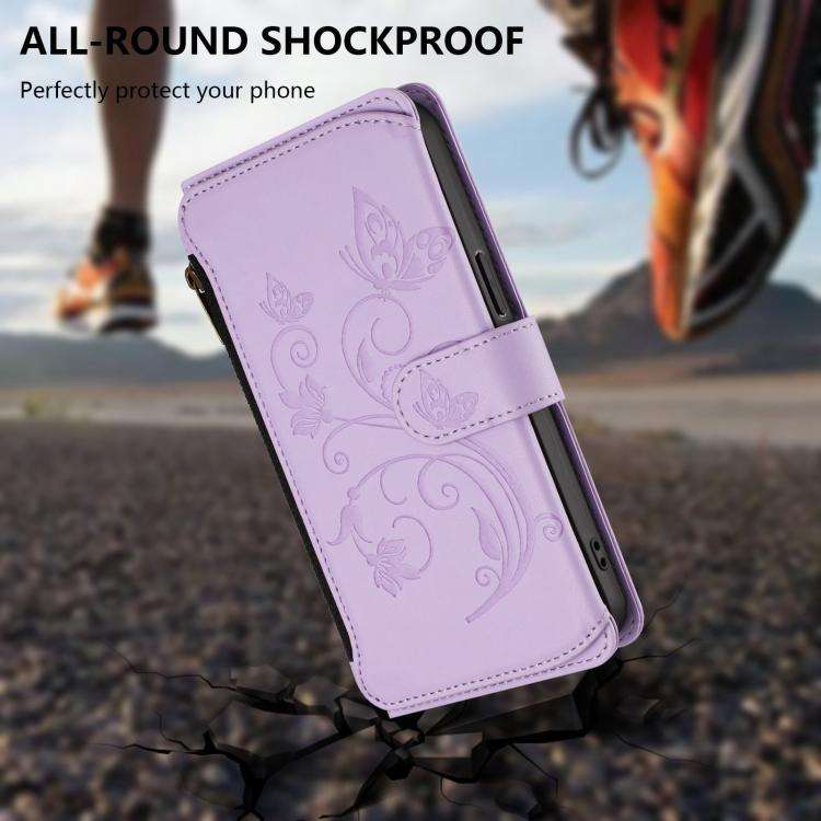 For Doogee Note 59 / Note 59 Pro Butterfly Love Flower Multi-card Zipper Wallet Leather Phone Cas...