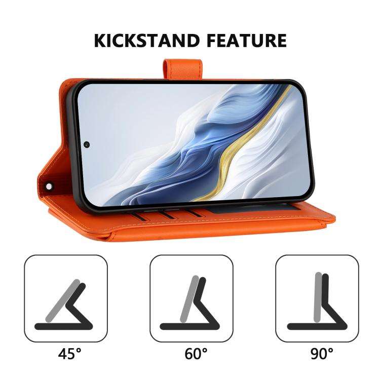 For Doogee N60 Pro Butterfly Love Flower Multi-card Zipper Wallet Leather Phone Case(Orange)