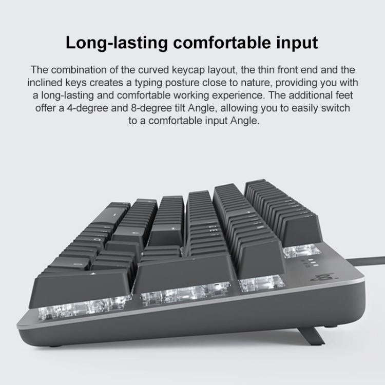 Logitech K845 Backlit Mechanical Wired Keyboard, Cable Length: 1.8m, Type:Longhua-Brown Axis(Black)