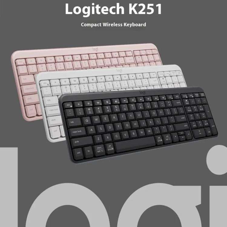 Logitech K251 Wireless Bluetooth Keyboard for Business Laptop Office use(White)