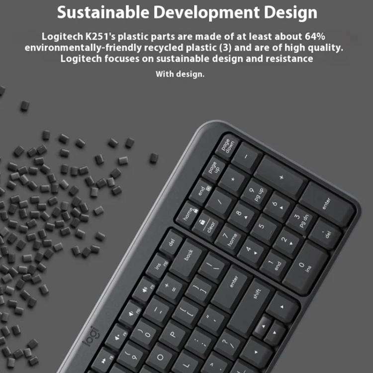 Logitech K251 Wireless Bluetooth Keyboard for Business Laptop Office use(White)