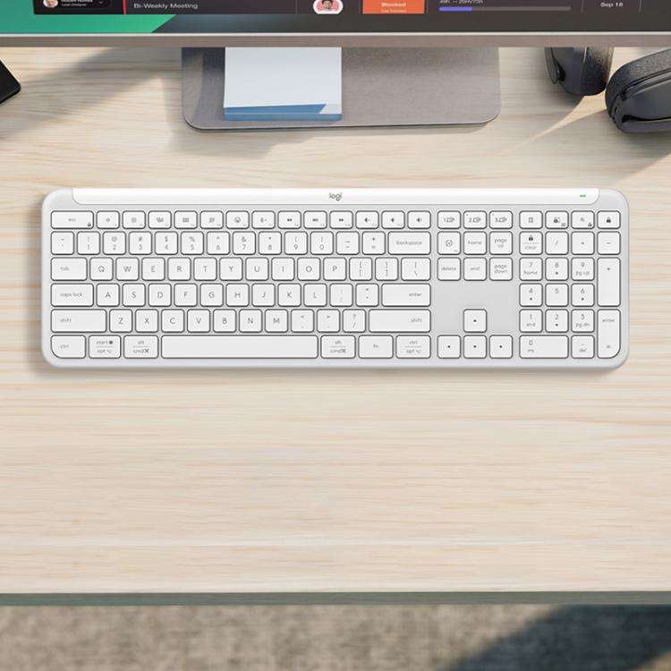 Logitech K950 Slim Silent Wireless Bluetooth Keyboard(White)