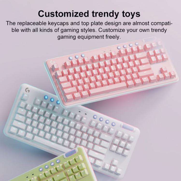Logitech G715 Dual-Mode 87-Key RGB Wireless Bluetooth Mechanical Keyboard, Tea Shaft(White)