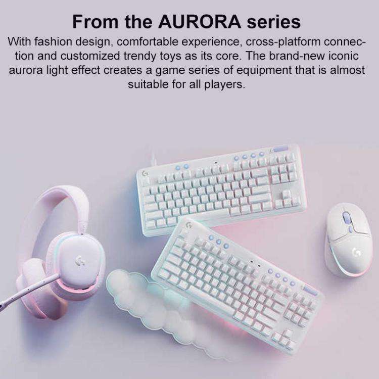 Logitech G715 Dual-Mode 87-Key RGB Wireless Bluetooth Mechanical Keyboard, Tea Shaft(White)