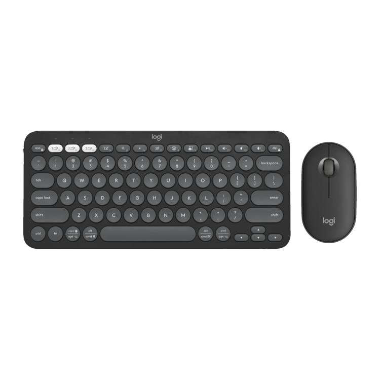  PEBBLE 2 COMBO Thin and Light Wireless Slim Bluetooth Keyboard and Mouse Set(Black)